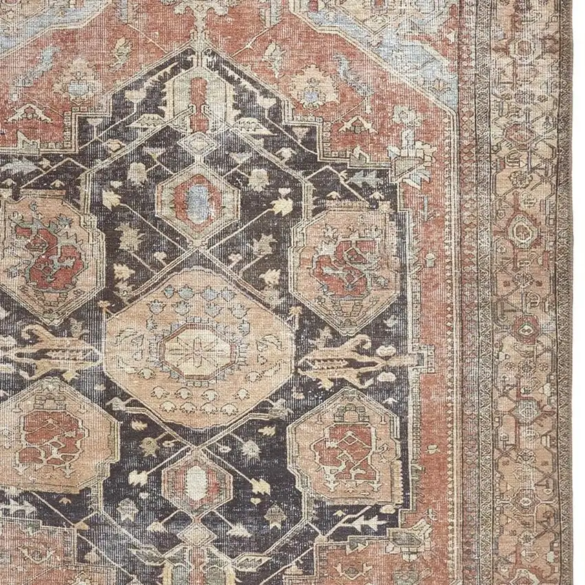 Orange Brown And Taupe Abstract Area Rug Photo 7