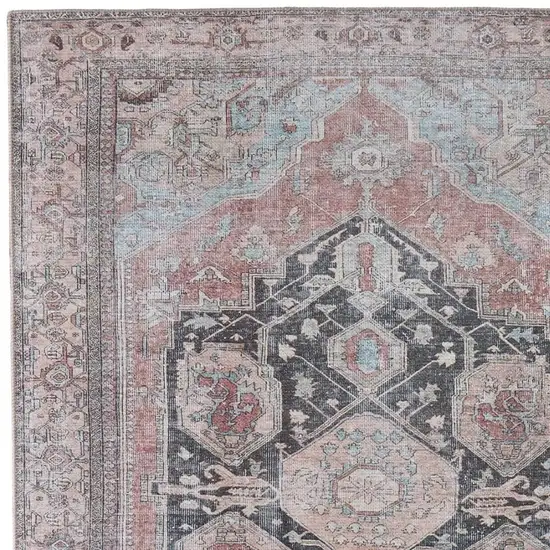 Blue And Orange Abstract Area Rug Photo 2