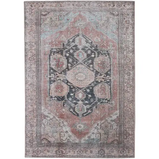Orange Brown And Taupe Abstract Area Rug Photo 4