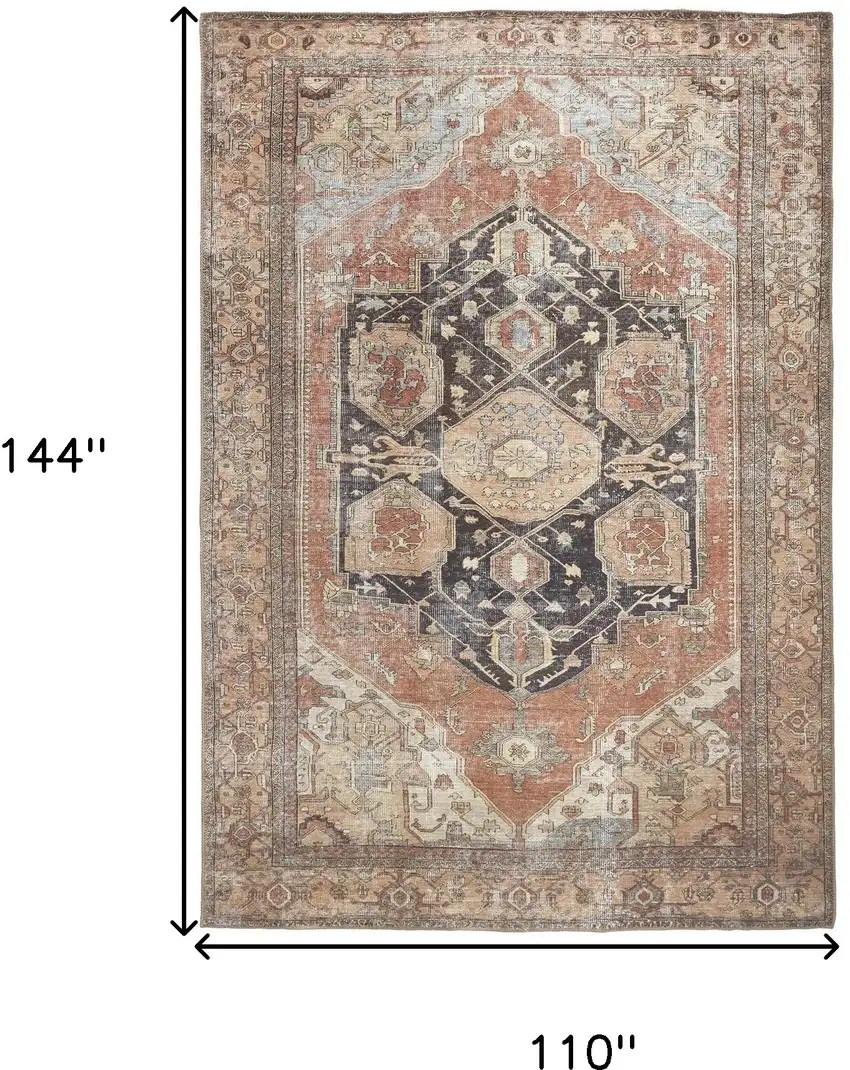 Orange Brown And Taupe Abstract Area Rug Photo 3