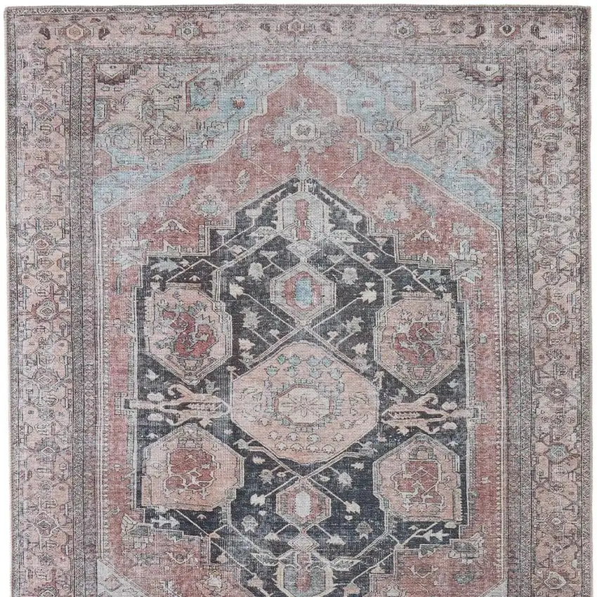 Orange Brown And Taupe Abstract Area Rug Photo 3