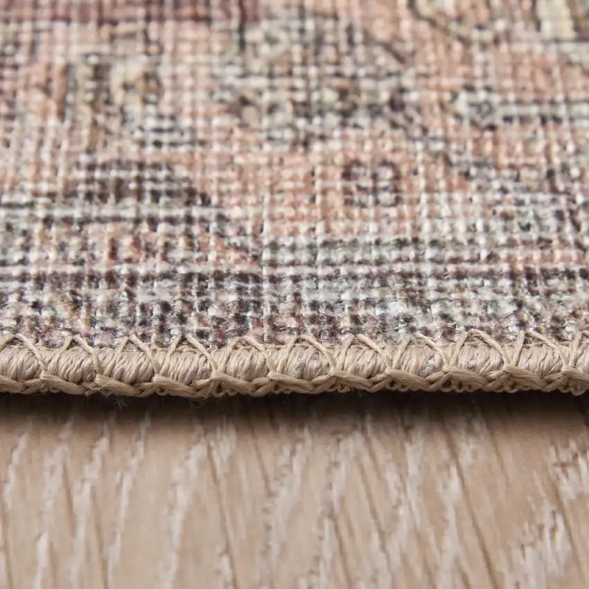 Orange Brown And Taupe Abstract Area Rug Photo 5