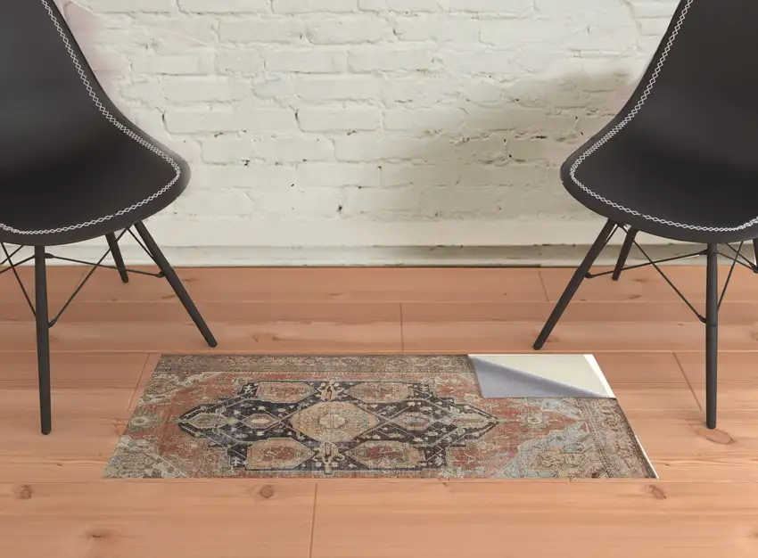 Orange Brown And Taupe Abstract Area Rug Photo 2