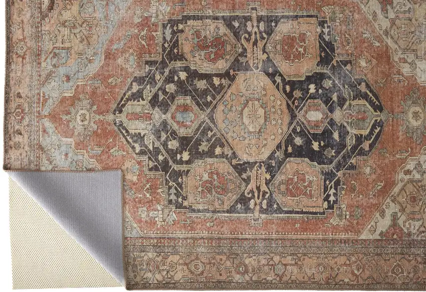 Orange Brown And Taupe Abstract Area Rug Photo 4