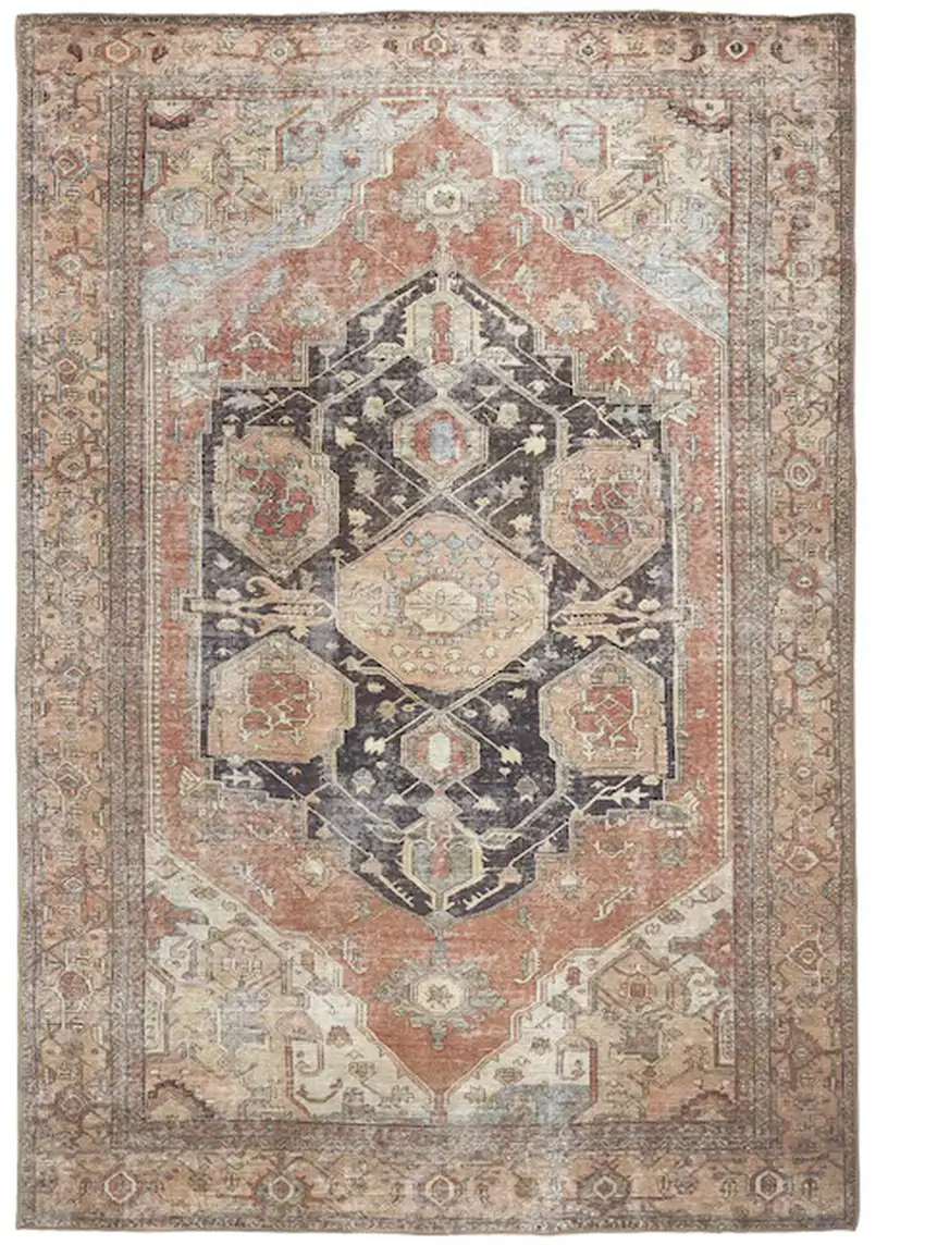 Orange Brown And Taupe Abstract Area Rug Photo 2