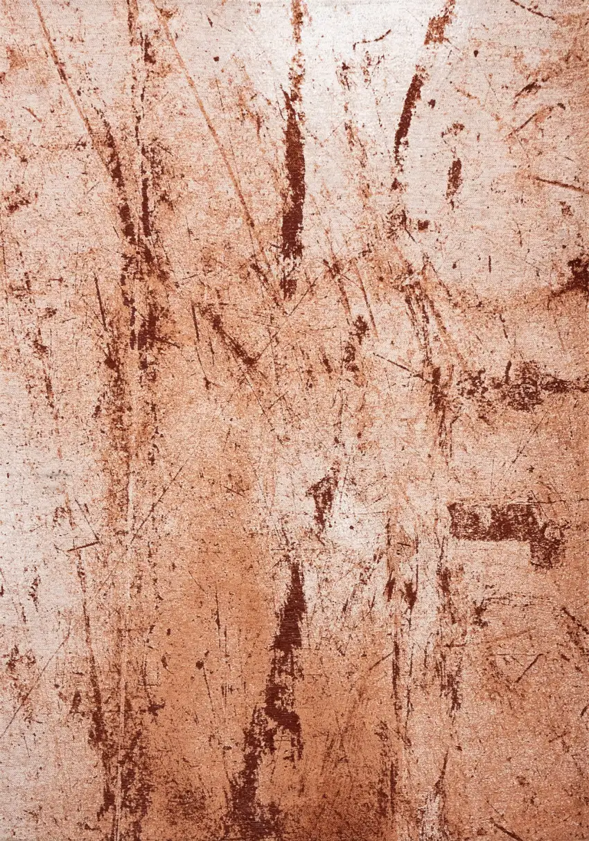 Orange Brown And White Abstract Washable Area Rug With UV Protection Photo 1