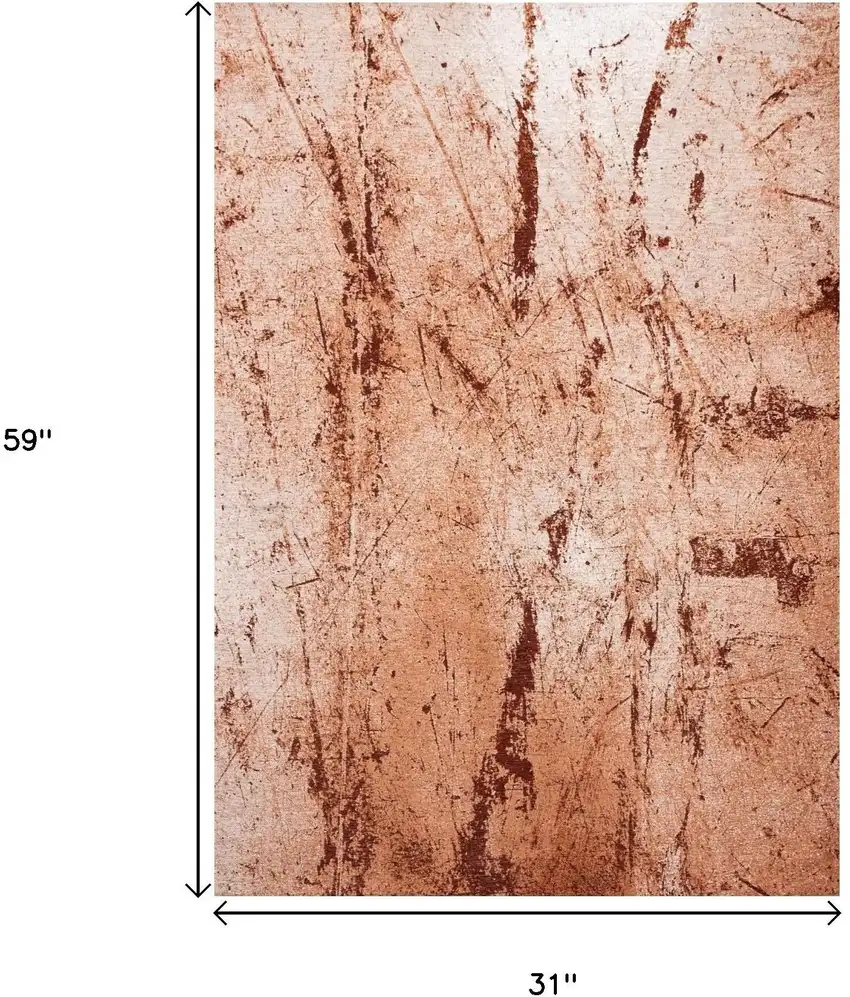 Orange Brown And White Abstract Washable Area Rug With UV Protection Photo 4