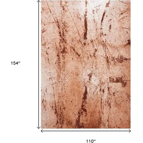 Orange Brown And White Abstract Washable Area Rug With UV Protection Photo 6