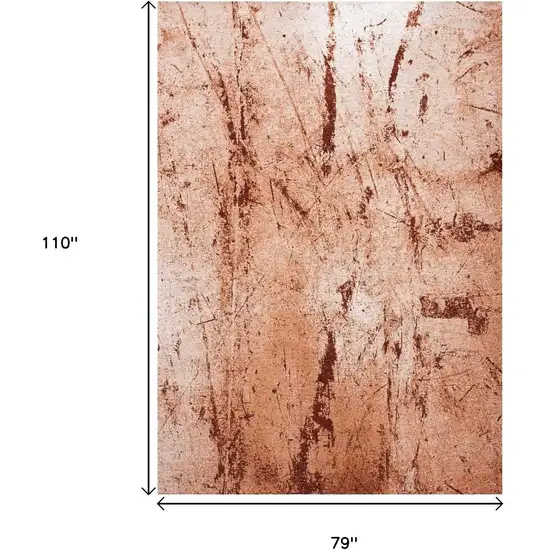 Orange Brown And White Abstract Washable Area Rug With UV Protection Photo 4