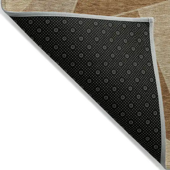 Orange Copper And Beige Geometric Washable Indoor Outdoor Area Rug Photo 2