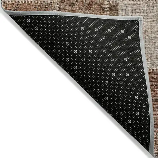 Orange Copper And Beige Patchwork Washable Indoor Outdoor Area Rug Photo 2
