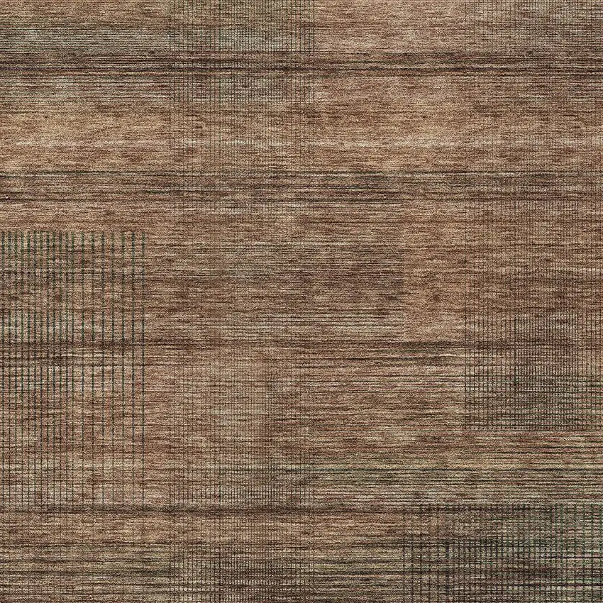Orange Copper And Brown Striped Washable Indoor Outdoor Area Rug Photo 6