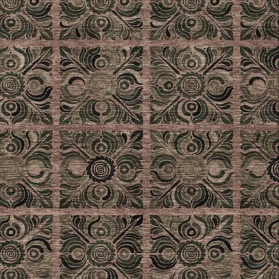 Orange Copper And Charcoal Medallion Washable Indoor Outdoor Area Rug Photo 6