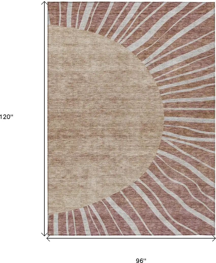 Orange Copper And Terra Cotta Abstract Washable Indoor Outdoor Area Rug Photo 3