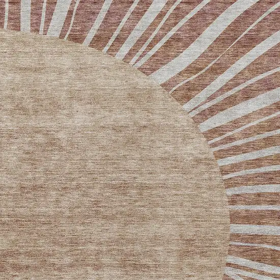 Orange Copper And Terra Cotta Abstract Washable Indoor Outdoor Area Rug Photo 6