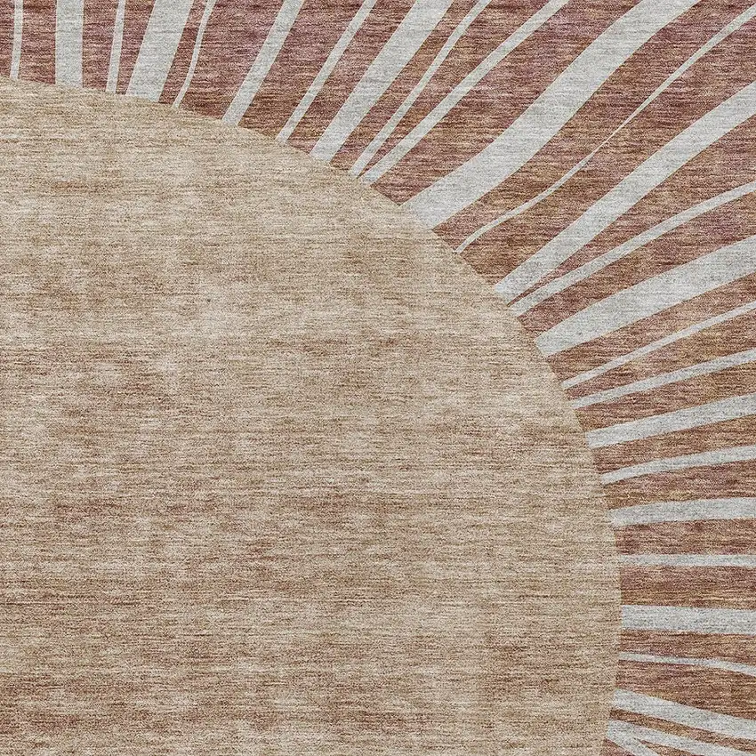 Orange Copper And Terra Cotta Abstract Washable Indoor Outdoor Area Rug Photo 6