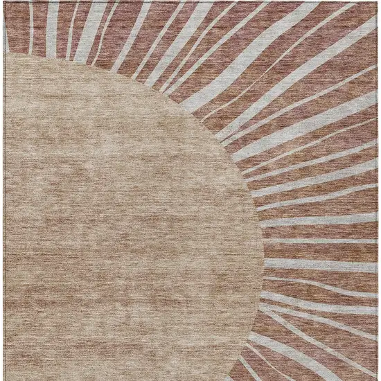 Orange Copper And Terra Cotta Abstract Washable Indoor Outdoor Area Rug Photo 7