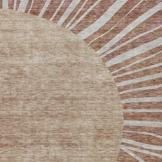 Orange Copper And Terra Cotta Abstract Washable Indoor Outdoor Area Rug Photo 6