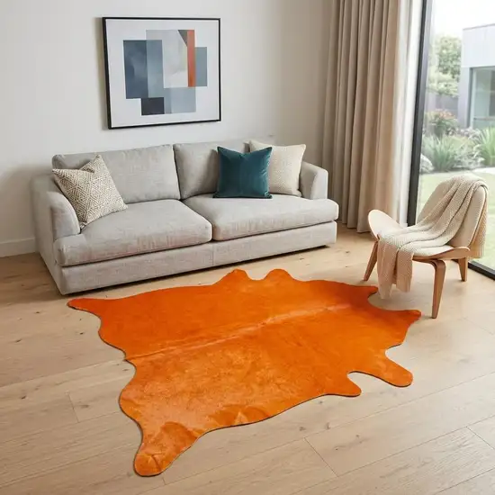 Orange Cowhide Area Rug Photo 1