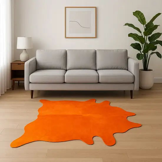 Orange Cowhide Area Rug Photo 1