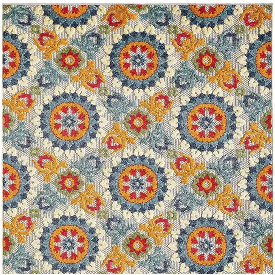 Orange And Ivory Moroccan Stain Resistant Indoor Outdoor Area Rug Photo 4