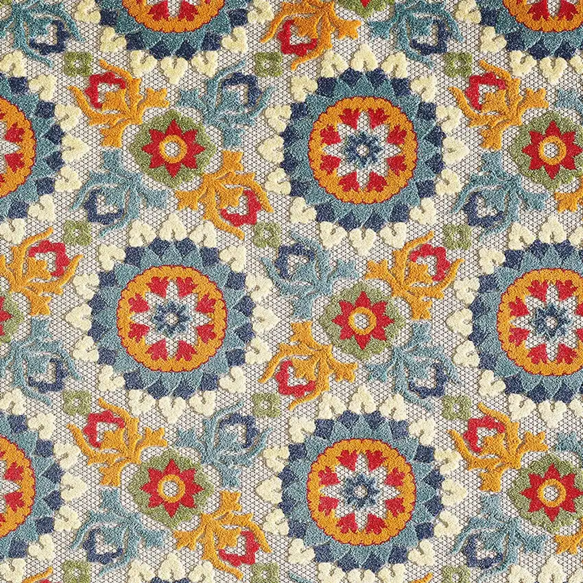 Orange And Ivory Moroccan Stain Resistant Indoor Outdoor Area Rug Photo 4