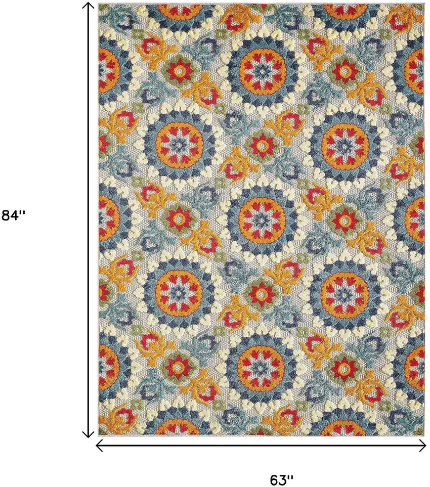 Orange And Ivory Moroccan Stain Resistant Indoor Outdoor Area Rug Photo 9