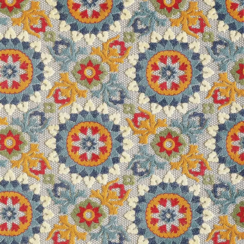 Orange And Ivory Moroccan Stain Resistant Indoor Outdoor Area Rug Photo 5