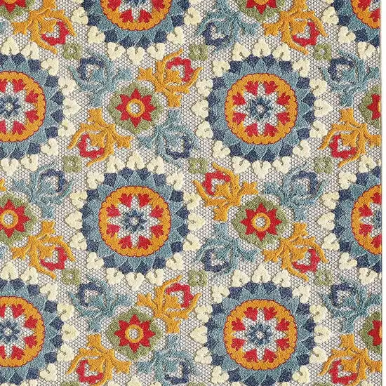 Orange And Ivory Indoor Outdoor Area Rug Photo 8