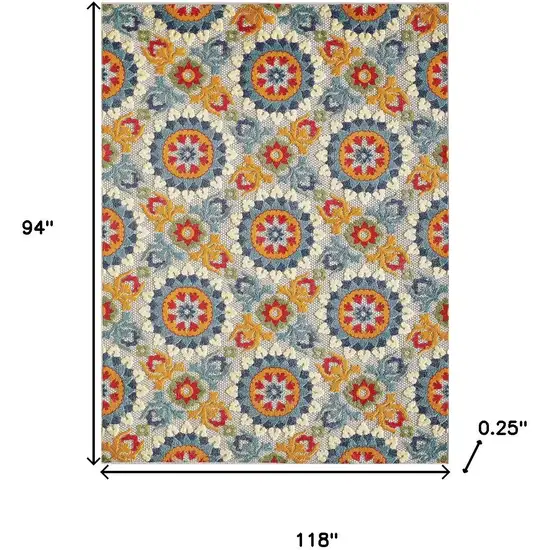 Orange And Ivory Indoor Outdoor Area Rug Photo 6