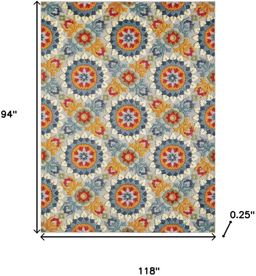 Orange And Ivory Indoor Outdoor Area Rug Photo 6