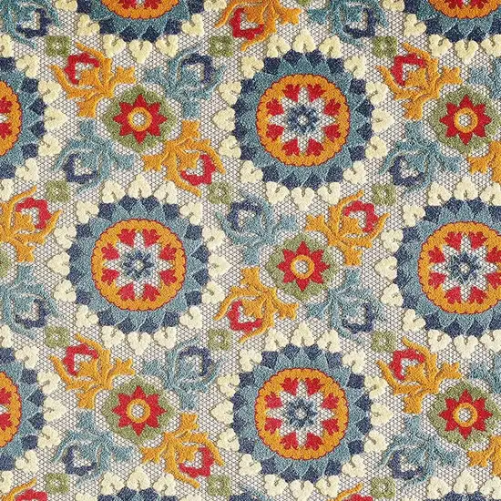 Orange And Ivory Indoor Outdoor Area Rug Photo 3