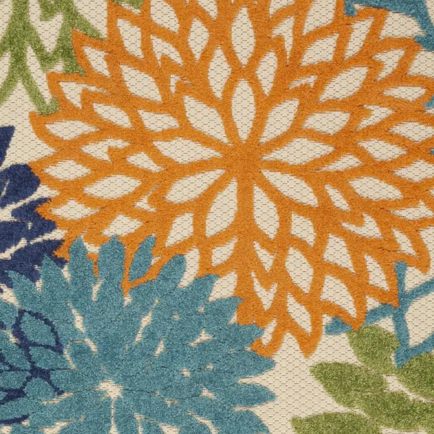 Ivory And Blue Indoor Outdoor Area Rug Photo 3