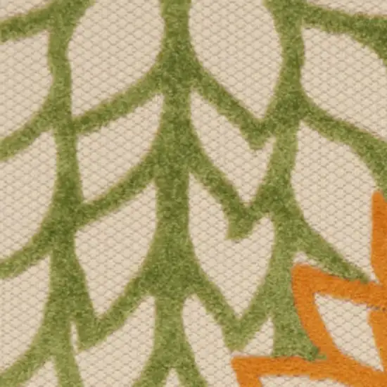 Ivory And Blue Floral Indoor Outdoor Area Rug Photo 4