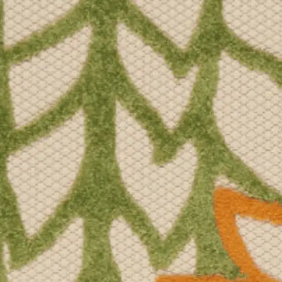 Ivory And Blue Floral Indoor Outdoor Area Rug Photo 3