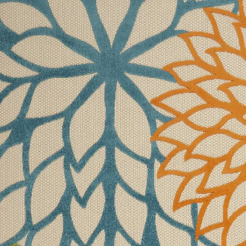 Ivory And Blue Indoor Outdoor Area Rug Photo 3