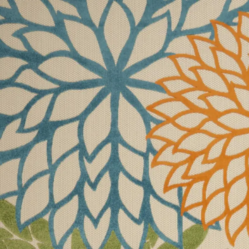 Ivory And Blue Indoor Outdoor Area Rug Photo 4