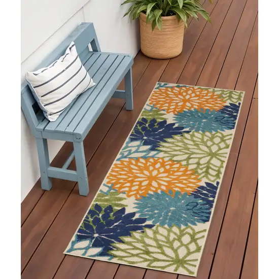 Multicolor Floral Indoor Outdoor Area Rug Photo 1