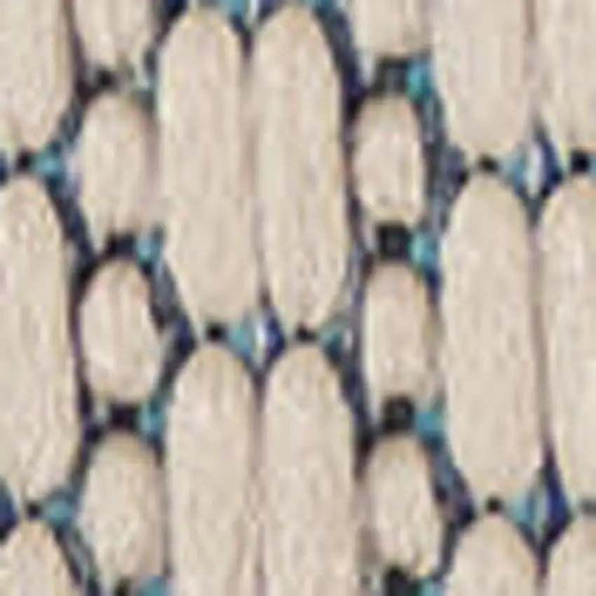 10' Ivory And Blue Indoor Outdoor Area Rug Photo 3