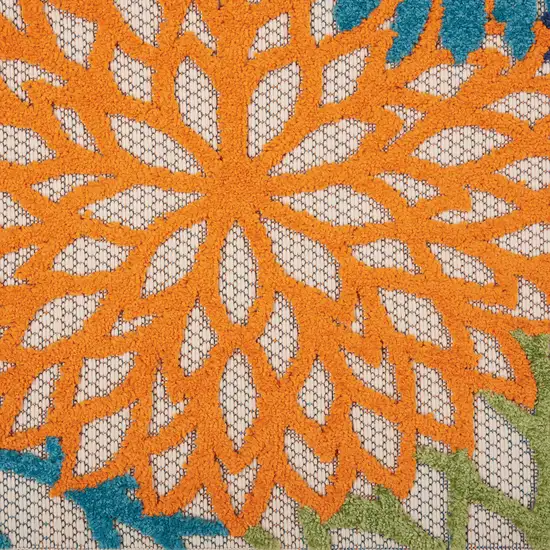 10' Ivory And Blue Indoor Outdoor Area Rug Photo 1