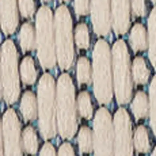 10' Ivory And Blue Indoor Outdoor Area Rug Photo 4