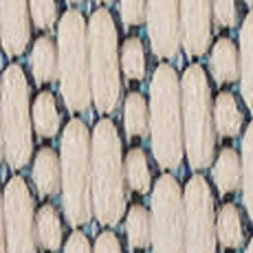 10' Ivory And Blue Indoor Outdoor Area Rug Photo 4