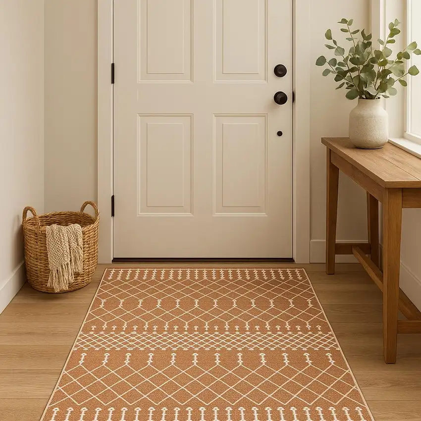 Orange Geometric Area Rug Photo 1