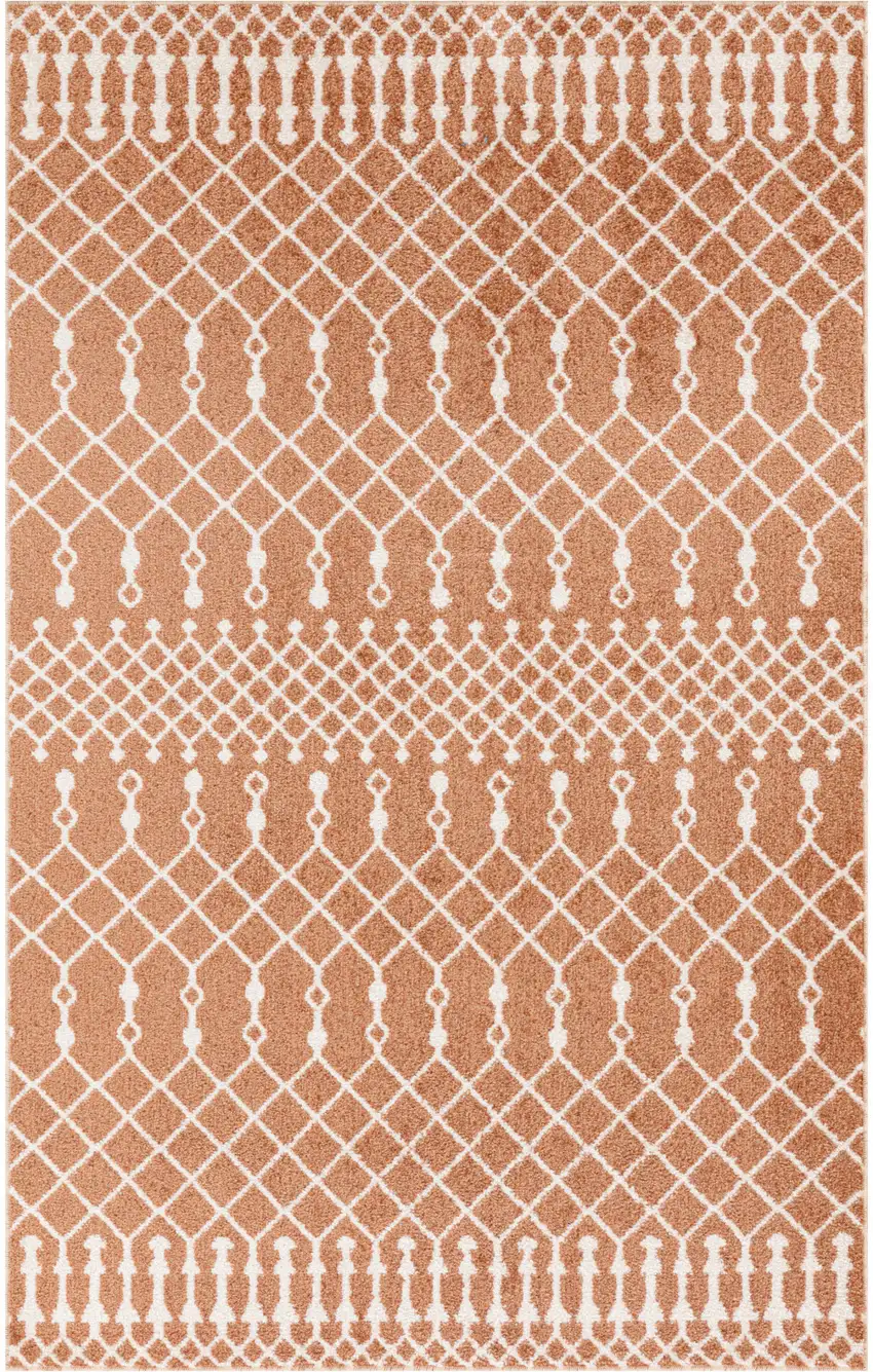 Orange Geometric Area Rug Photo 6