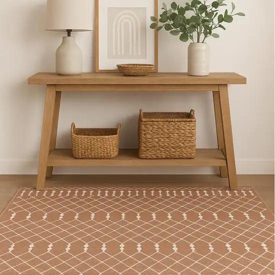 Orange Geometric Area Rug Photo 1