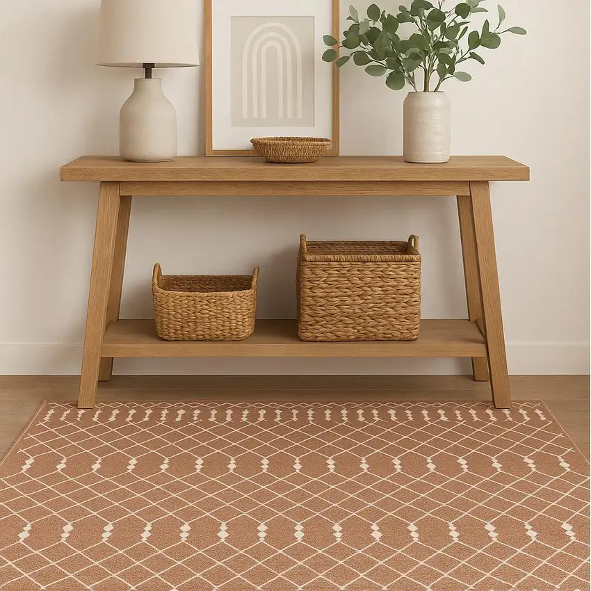 Orange Geometric Area Rug Photo 1