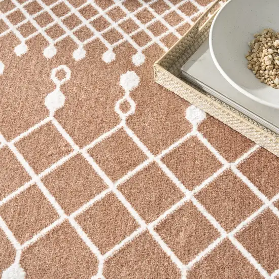 Orange Geometric Area Rug Photo 9