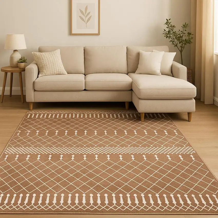 Orange Geometric Area Rug Photo 1