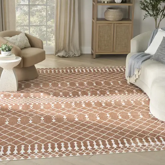 Orange Geometric Area Rug Photo 3