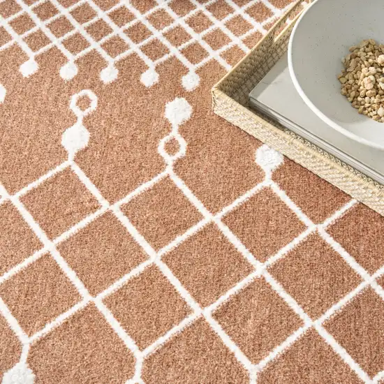 Orange Geometric Area Rug Photo 9
